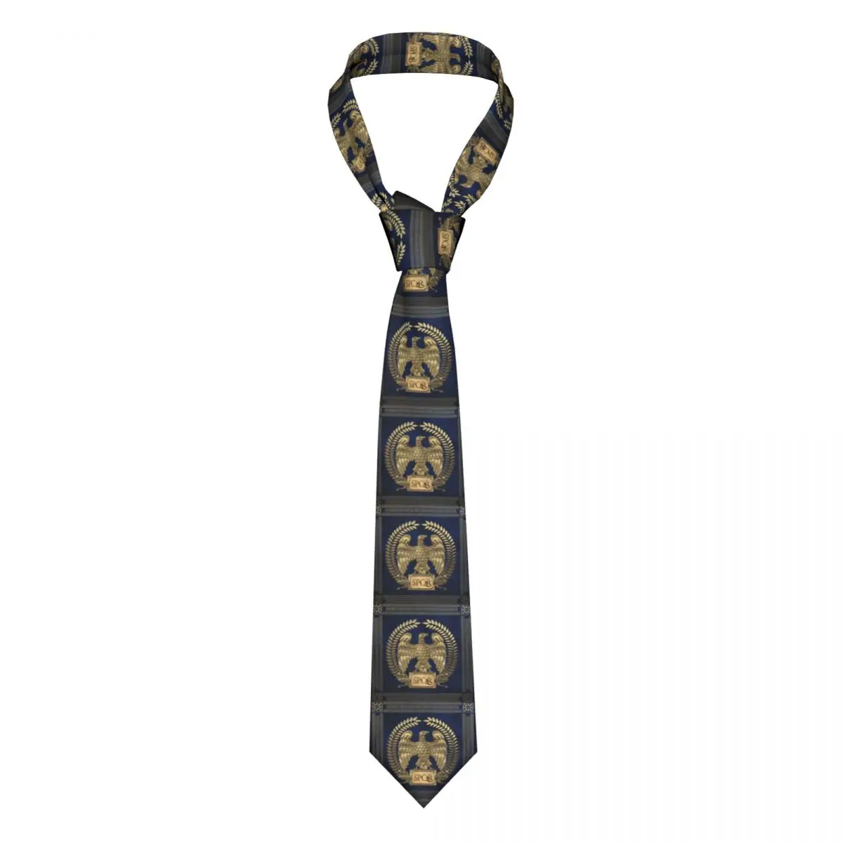 Classic Roman Empire Gold Imperial Eagle Neckties for Men Personalized Silk Rome SPQR Office Neck Ties