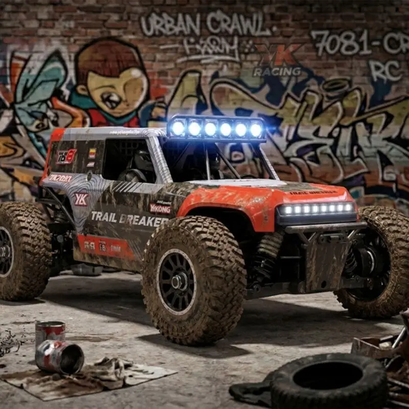 YK 7081 TB8 1/8 remote control electric four-wheel drive brushless independent suspension cross-country desert truck short card