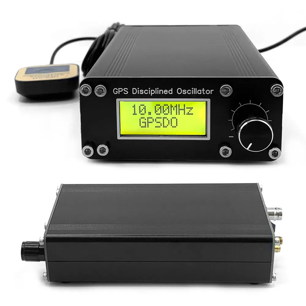 GPSDO 10MHz Frequency Signal Source Positioning System Square Wave GPS Disciplined Oscillator with LCD Display