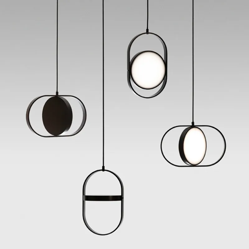 

Simple Design Style Study Bedroom Bedside Lamp Creative Living Room Dining Room Bar Geometric Modeling Magic Eye Pendant Lights