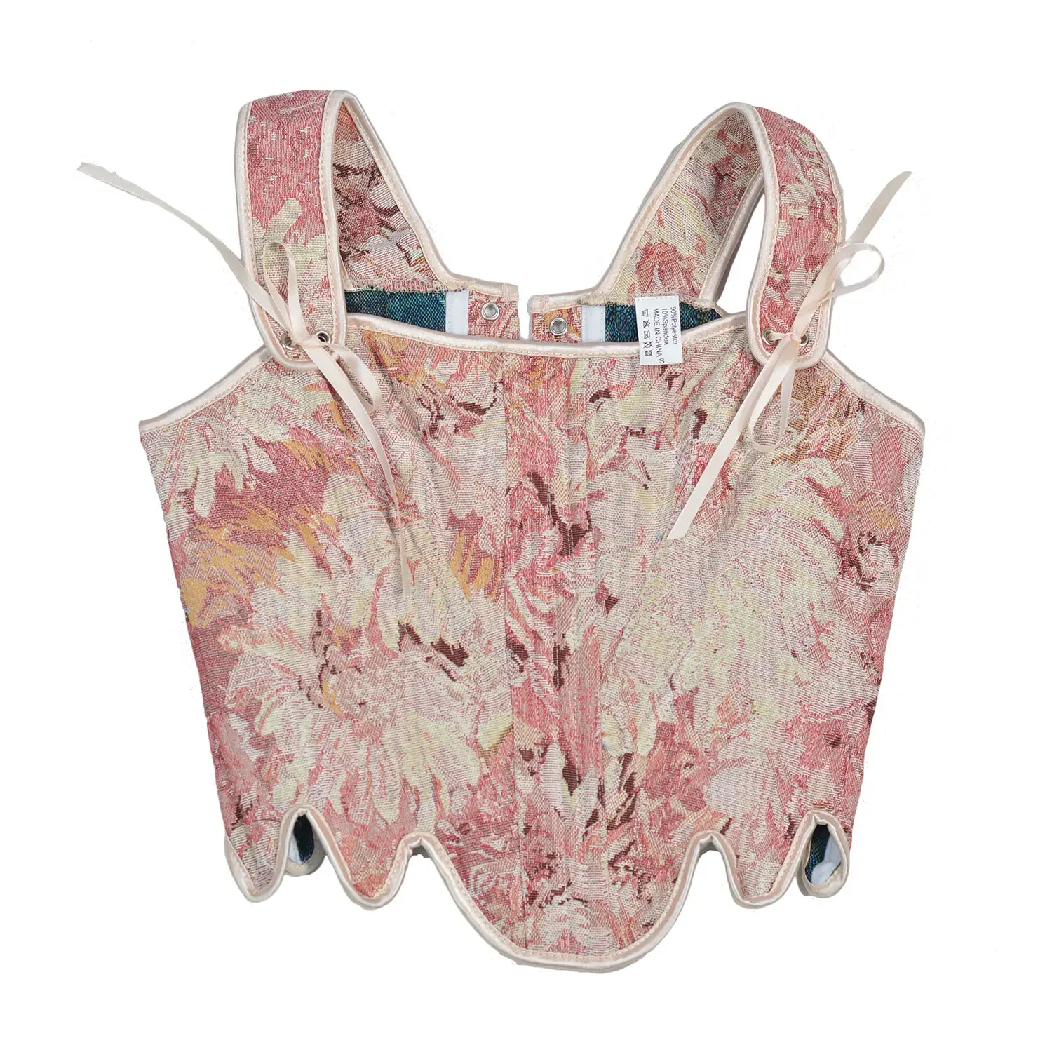 

Винтажный розовый корсет с принтом, женское элегантное утягивающее белье, бюстье в стиле Лолита, сексуальные топы-майки Y2K, уличная одежда для вечеринок и вечерних мероприятий