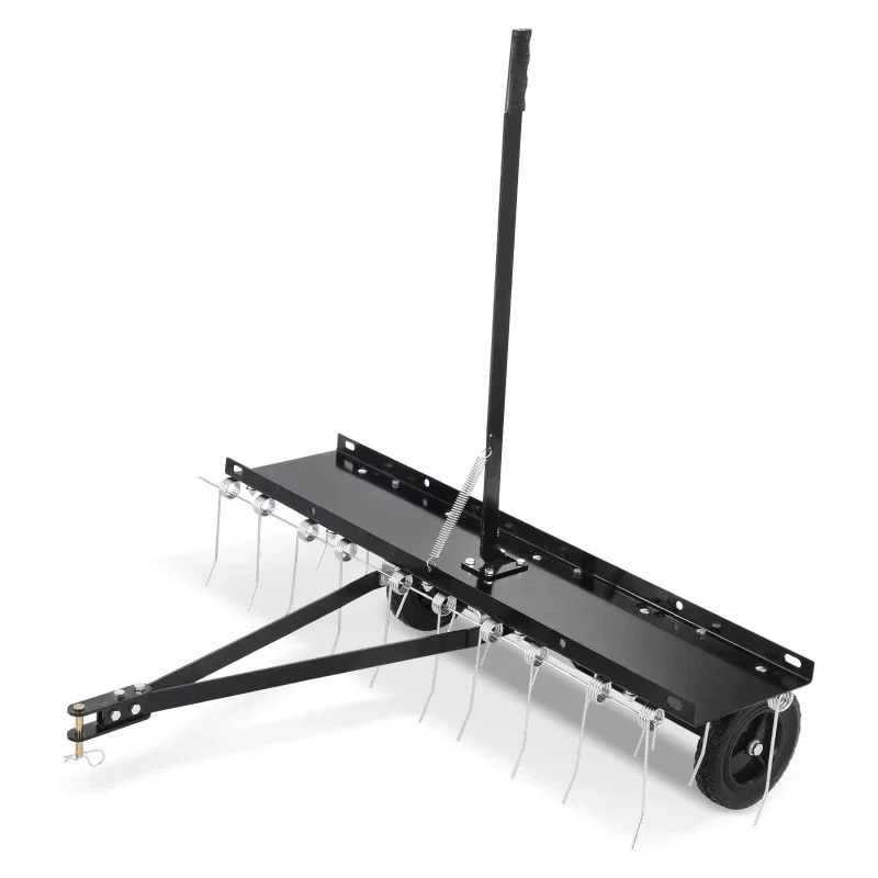 40 Trailer with 20 Spring Steel Teeth Mower Lawn Rake Lift Handle Garden Farm Lawn Rake for Lawn Maintenance