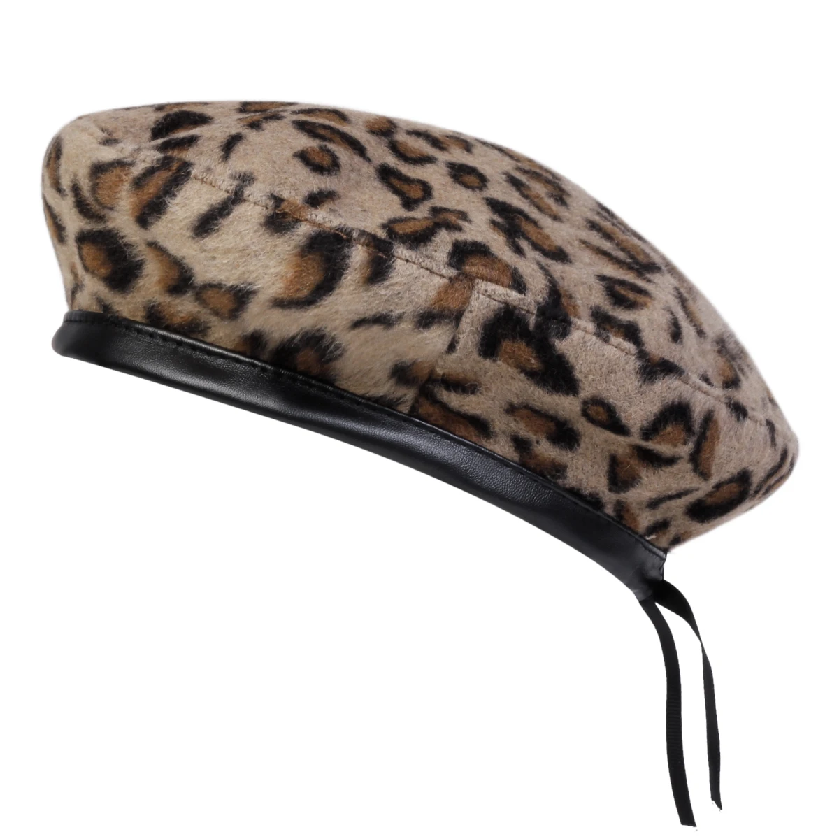 للجنسين الفراء ليوبارد طباعة القبعات الرجال والنساء الرسامين القبعات الخريف الشتاء الدافئة القبعات قبعات مسطحة #2