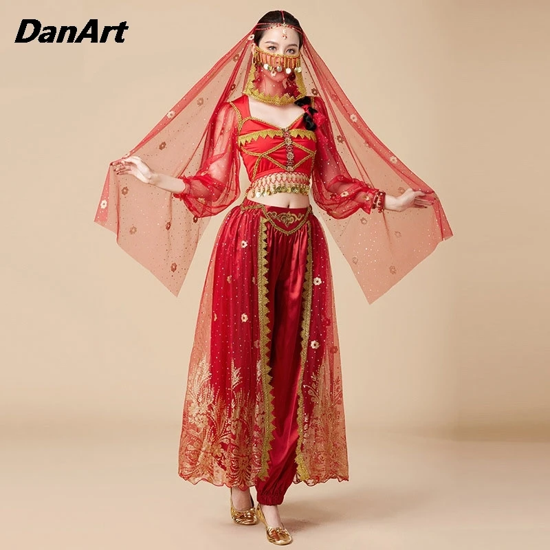 

Hot Sale New Halloween Performance Costume Princess Aance Costume Female Indian Belly Dance Performance Costume Exotic Style Set