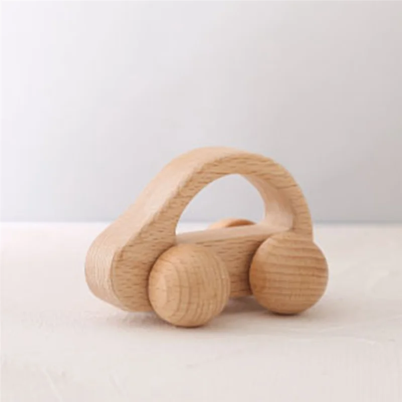 ODIES-Coche de empuje de madera para niños pequeños, regalos de coche con agarre para bebés para niños y niñas, coche de empuje y tracción