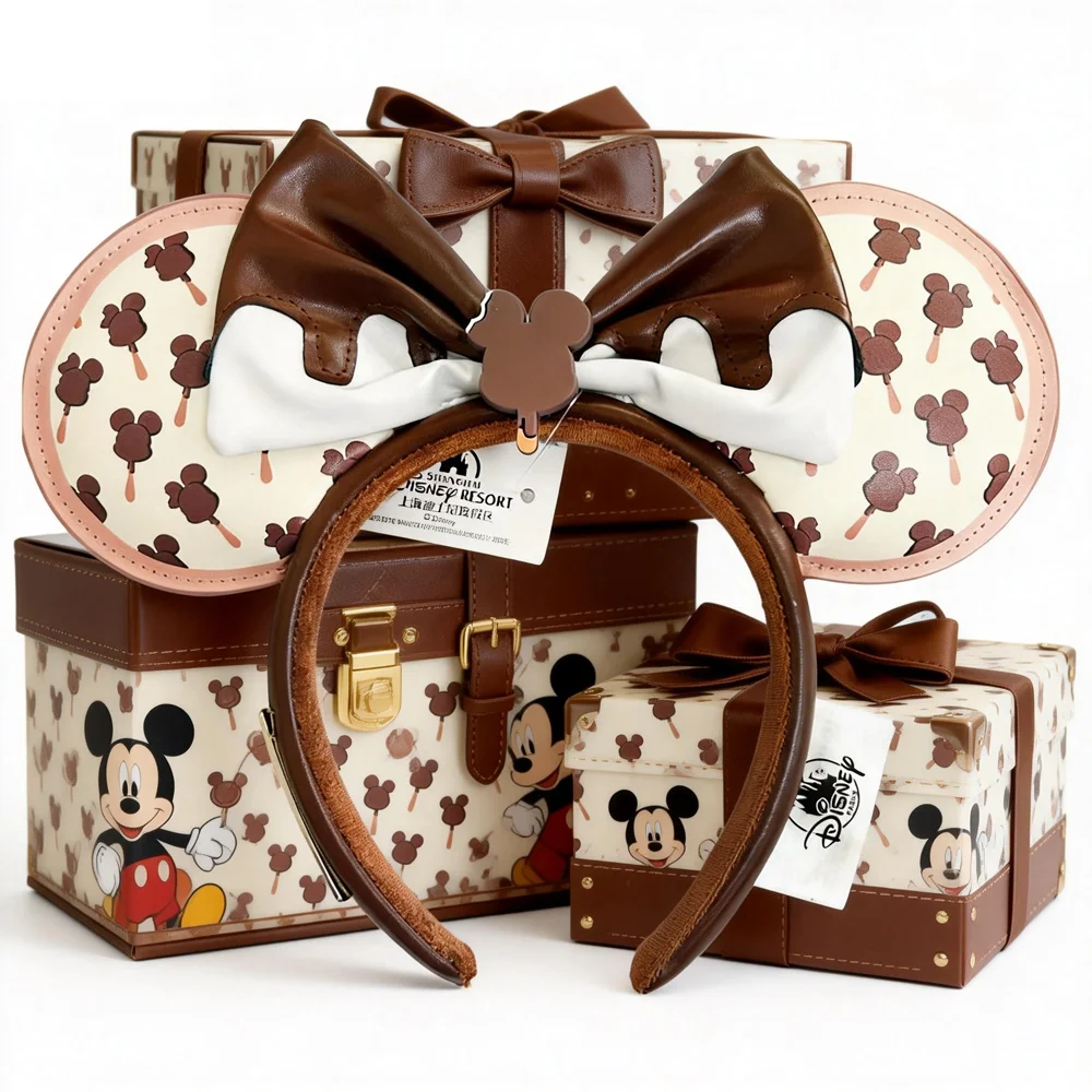Disney Ice Crea Mickey Mouse Headbands 100th anniversary Bows Headband Birthday Party Halloween Cosplay Costume For Women Girls view 2