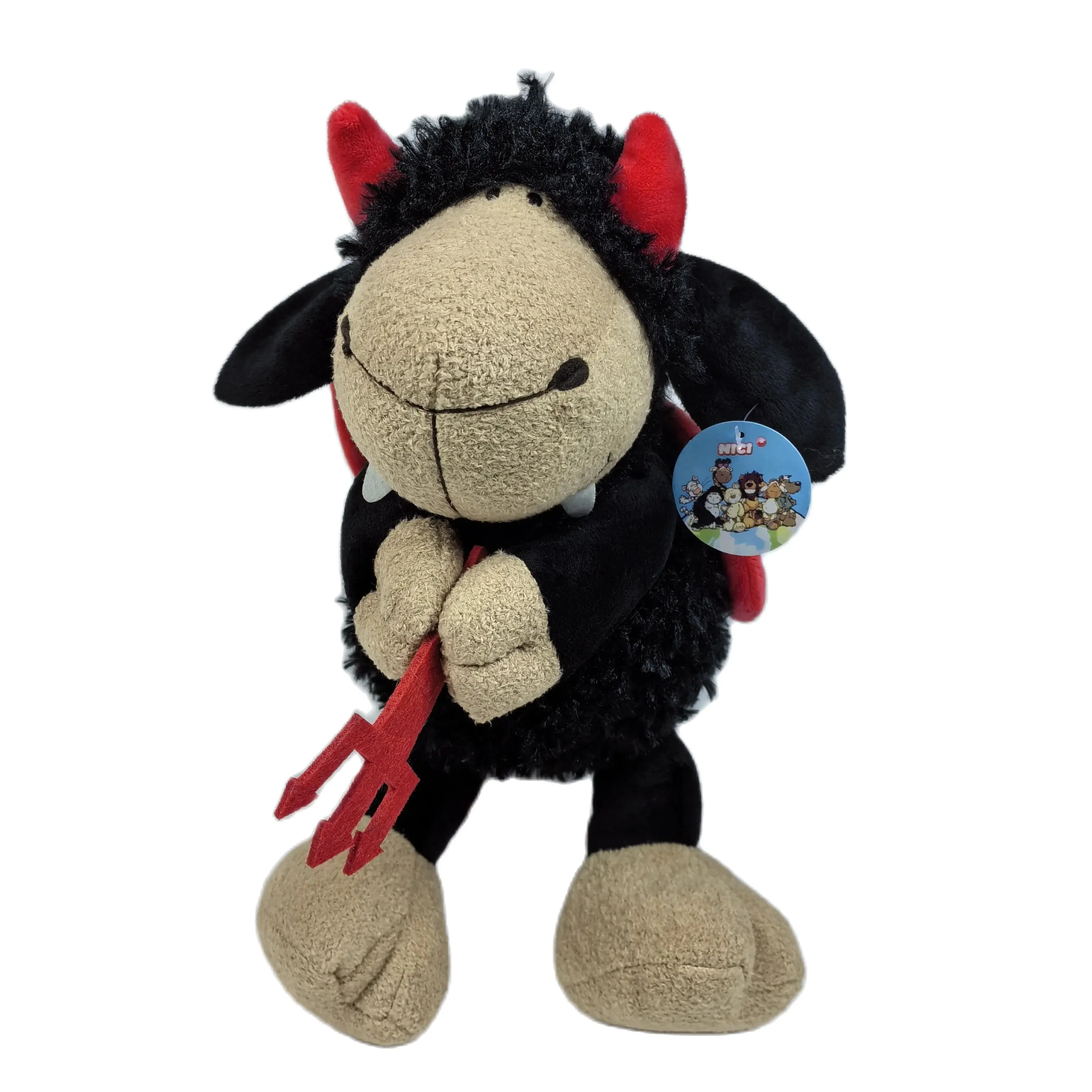 35cm Black devil sheep Anime Cartoon Kawaii Plush Toy Cute Little Sheep Doll Girl with Cartoon Doll Gift Children Birthday Gift