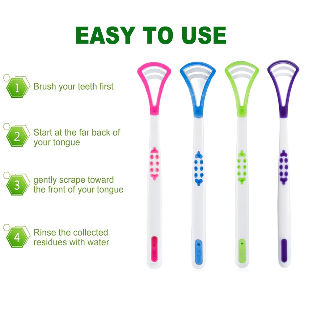 Tongue Scraper Cleaner Reusable Oral Health Cleaning Brush Prevent Cloudy Mouth Fresh Breath Clean Food Debris Bad Breath Remove
