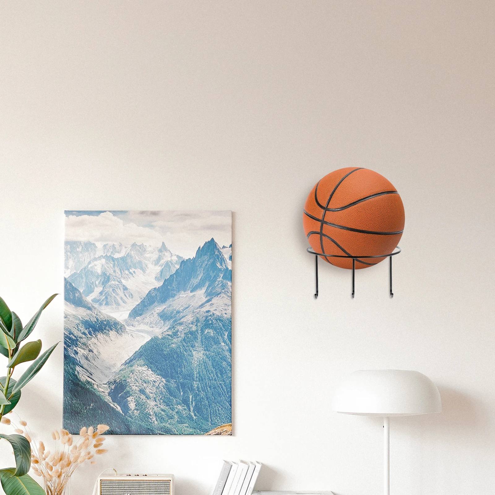 

Ball Storage Rack Basketball Display Soccer Holder Wall Mounted Football Stand Organizer Fitness