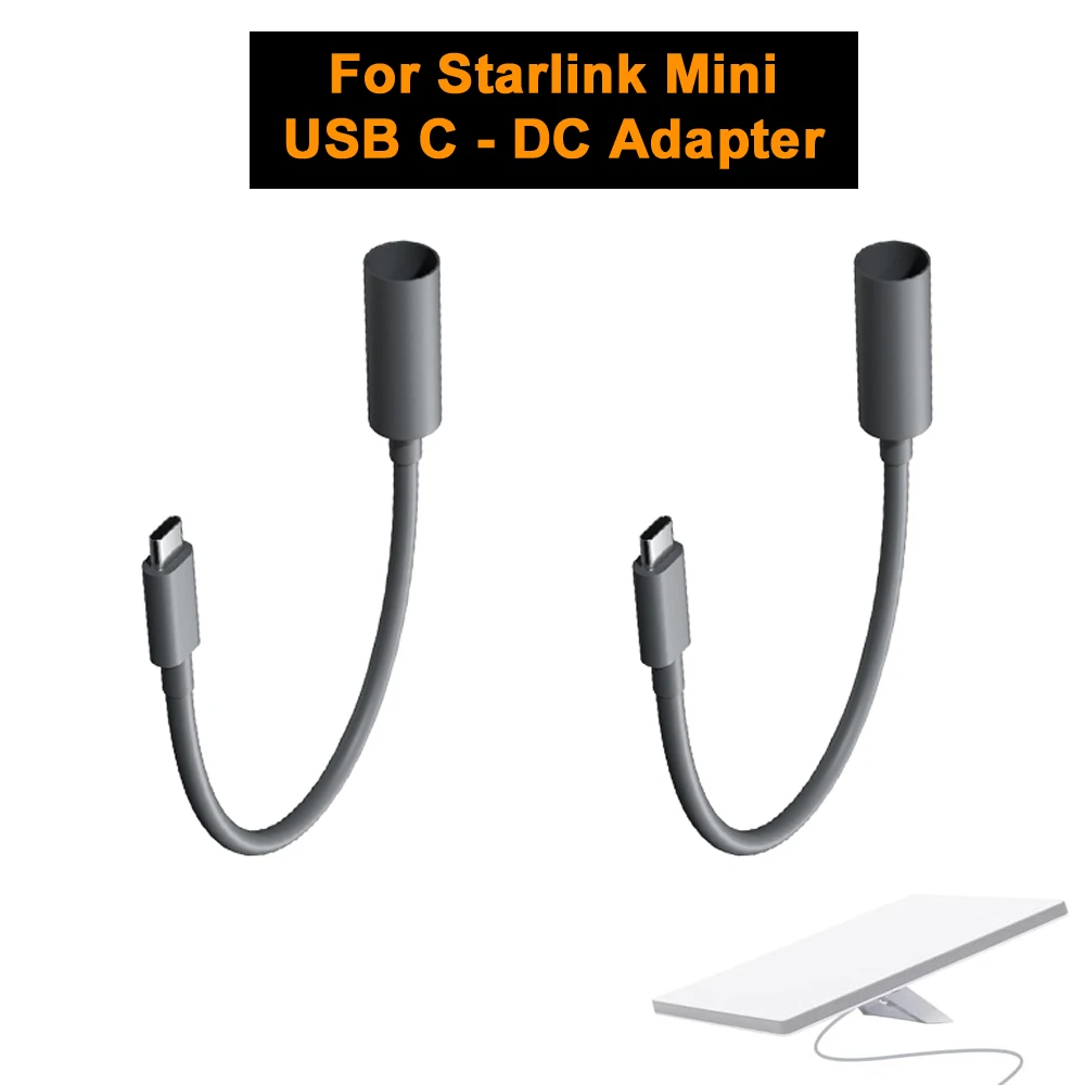 For Starlink Mini USB C to DC Adapter Power Cable 65W PD Wire Conversion Line Plug and Play for Starlink Mini Accessories