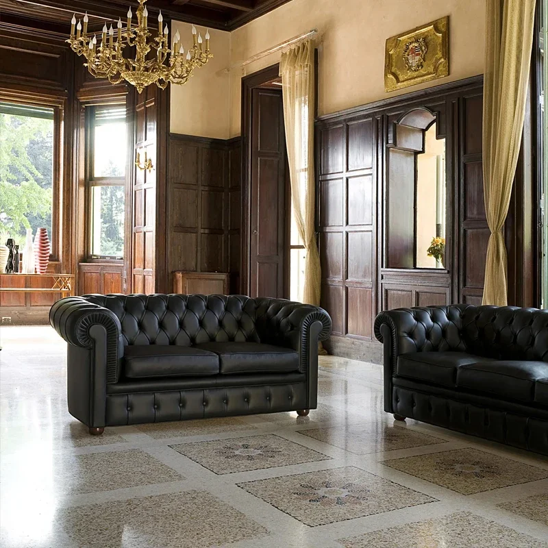 American style furniture sofa design Hotel home furniture Living Room chesterfield leather sofa