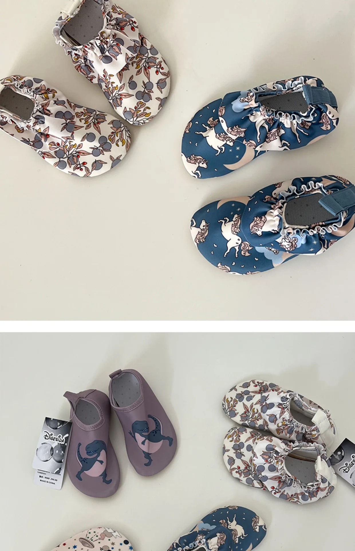Sommerliche Cartoon-Prints Kleinkind-Strandsocken-Schuhe Schnittfestes Design Schnorchelschuhe für Jungen und Mädchen Weiche Rutschfeste Babyschuhe – Detail 11