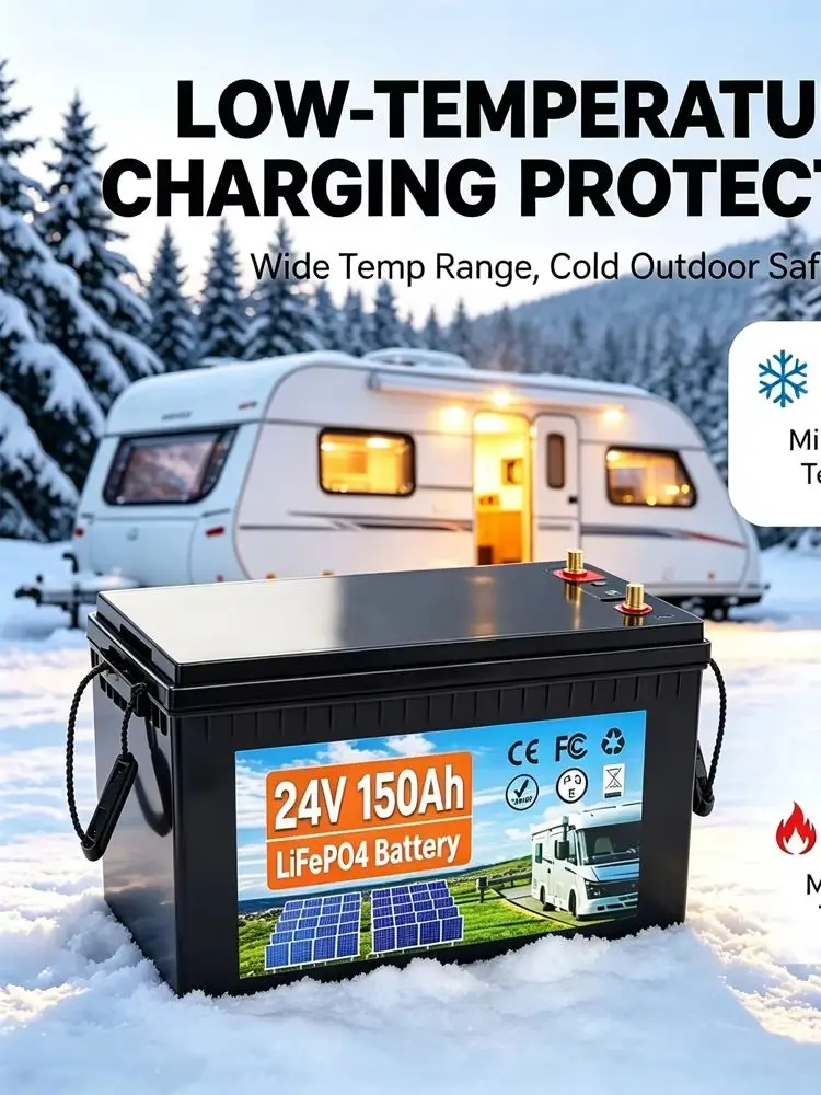 12V 24V 150Ah 100Ah 200Ah 350Ah LiFePO4 Lithium-Eisenphosphat-Batterie mit integriertem BMS für Wohnmobile, Golfcarts und Solarspeicher, steuerfrei