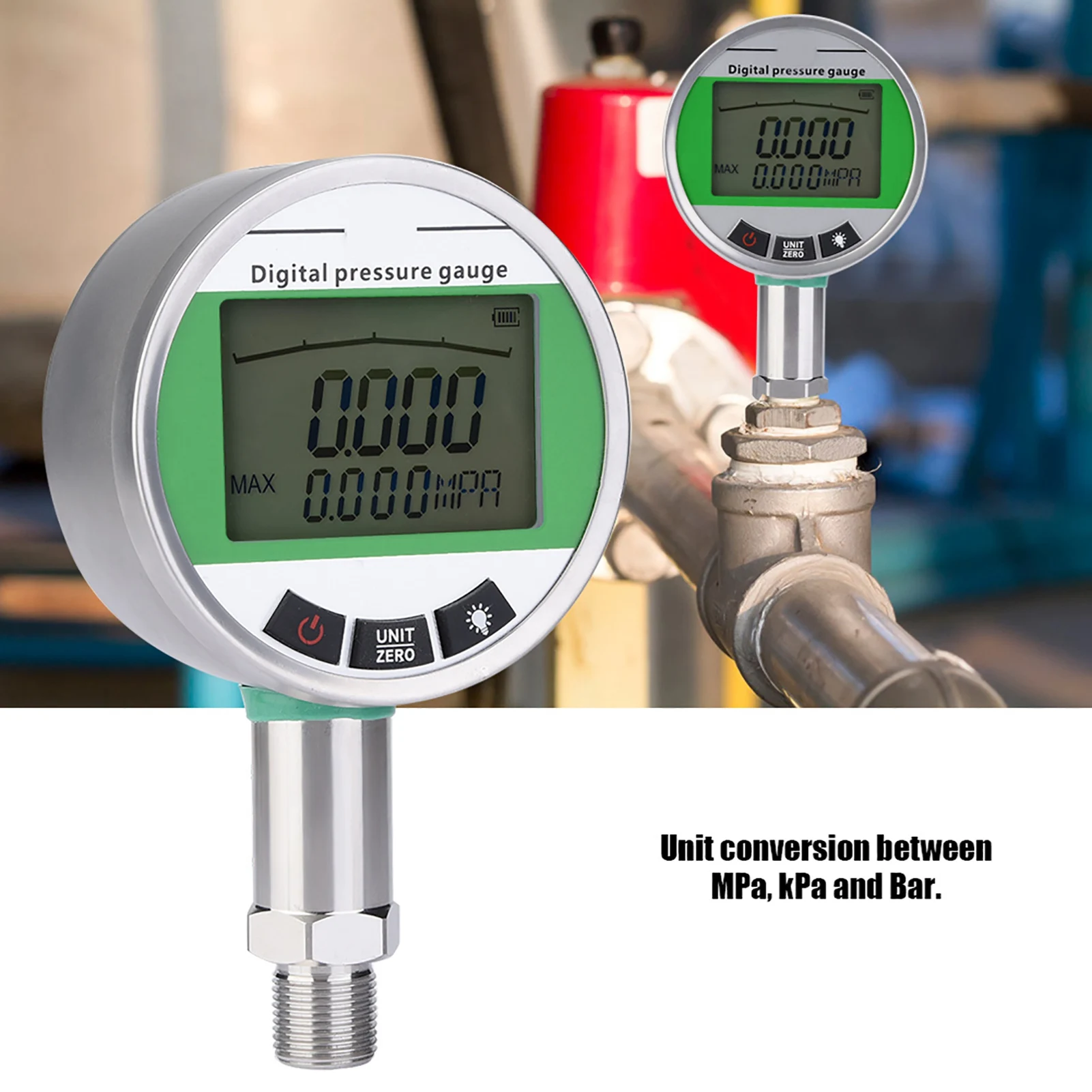 

0-1.6MPA Digital Stainless Steel Hydraulic Pressure Gauge with M20*1.5 Connector Hydraulic Pressure Gauge Digital Pressure Gauge