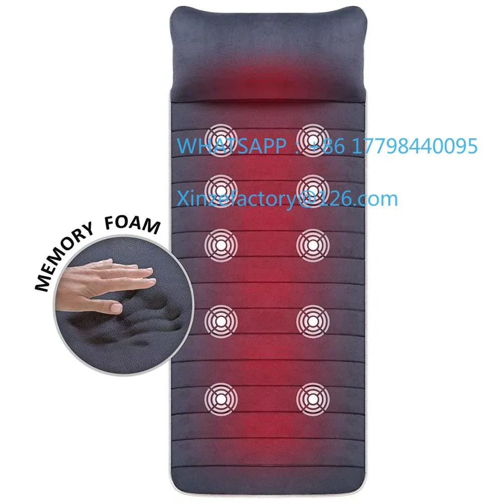 

Customizable Memory Foam Full Body Massage Mat with Heat Back Massager with 10 Vibration Motors 6 Heating Pads Chair Pad for Nec