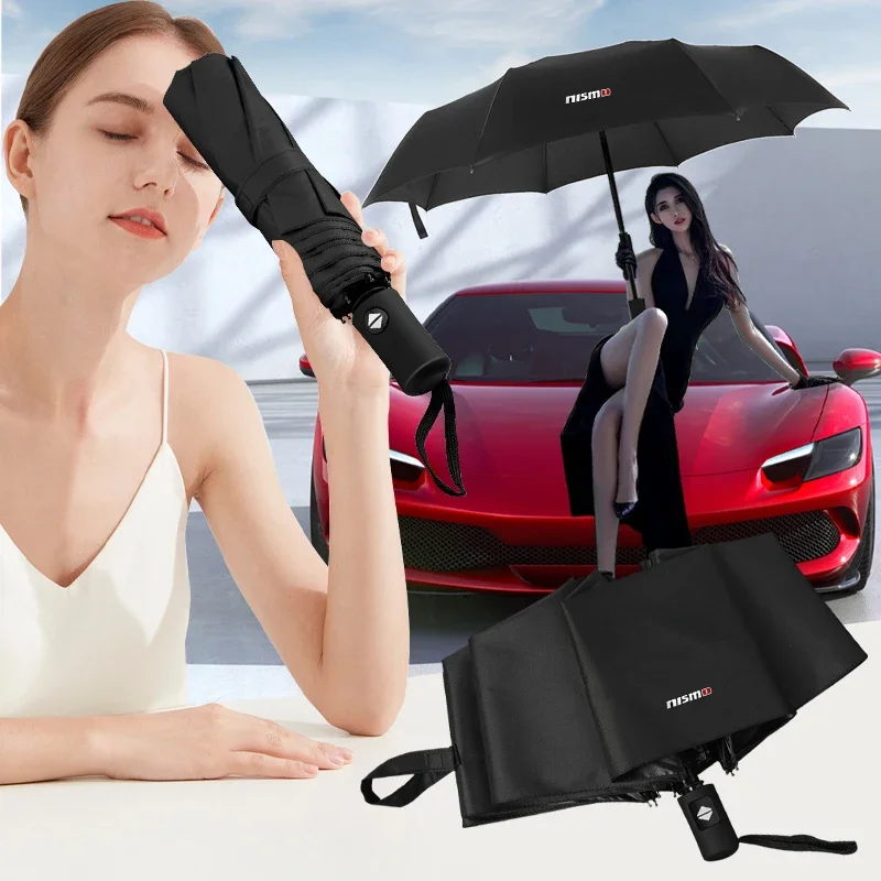 

Umbrella For Nismo Logo Emblem R34 X-trail Qashqa Windproof Fully-Automatic Umbrella Rain Gift Parasol Travel Car Umbrella