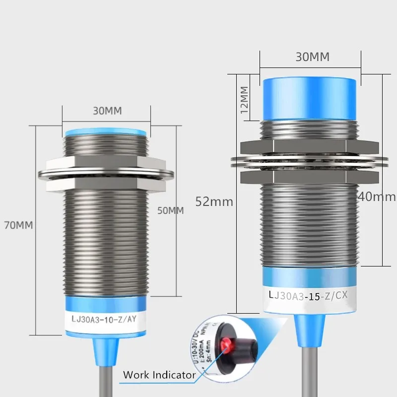 M30 czujnik przełącznik wykrywający indukcyjny przełącznik zbliżeniowy przemysł automatyki cylindryczny PNP NPN DC 12V 24V AC 90V 220V NO NC 15MM