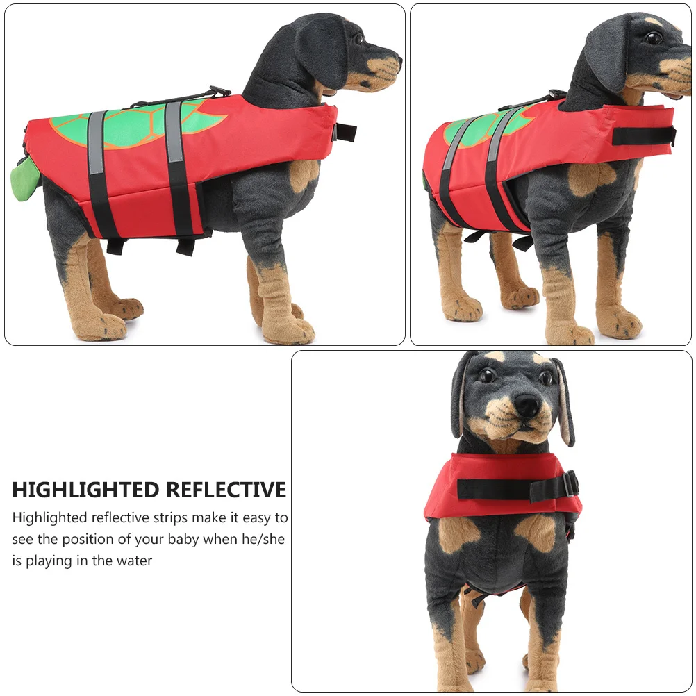 

Pet Swimming Vest Double Lock Design Tear Wear Resistant Reflective Strips Easy Connection Pulling Rope Pet Clothes