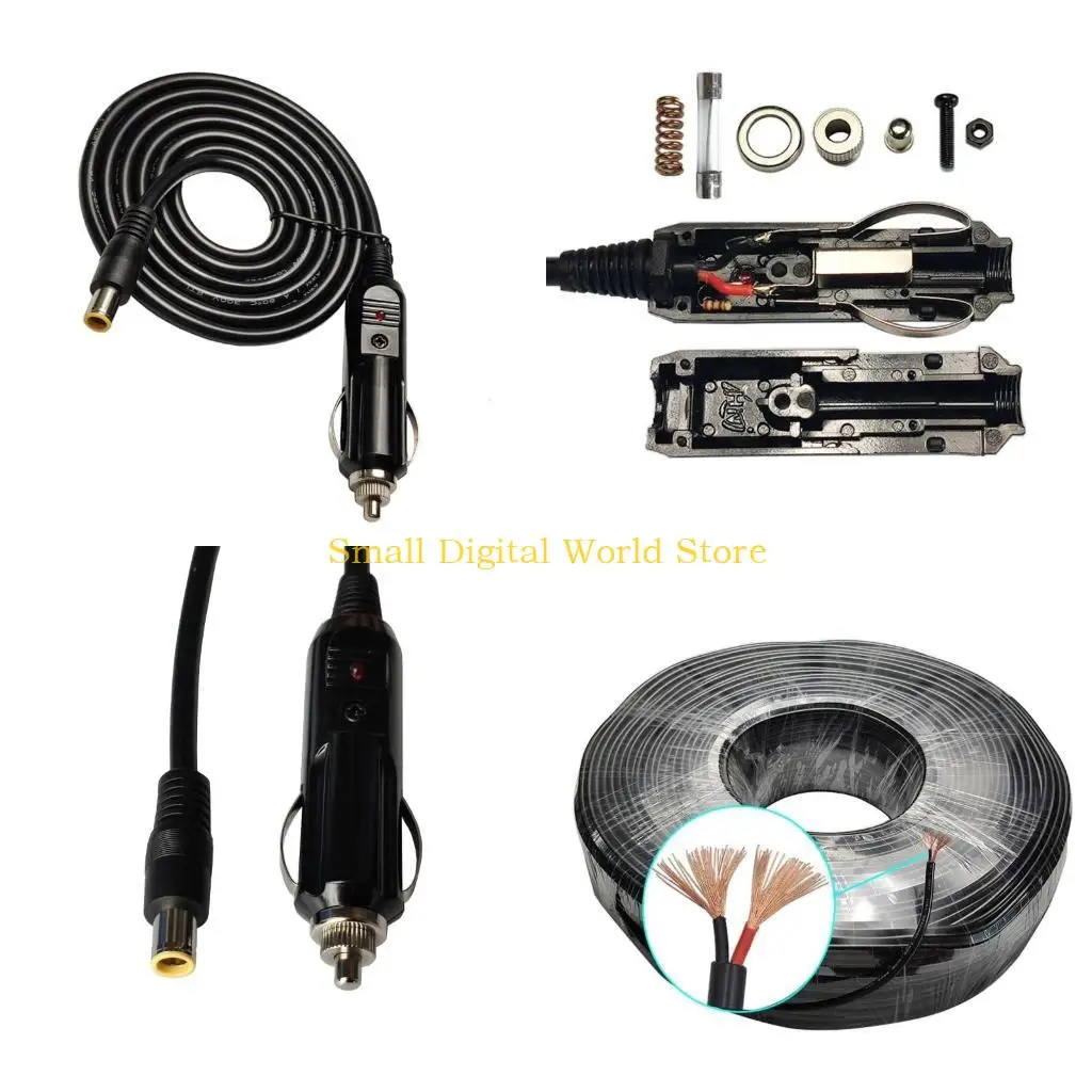 77UB DC7909 Male to 12V-24V Male Connectors Extension Line 17AWG Power Supply Wire