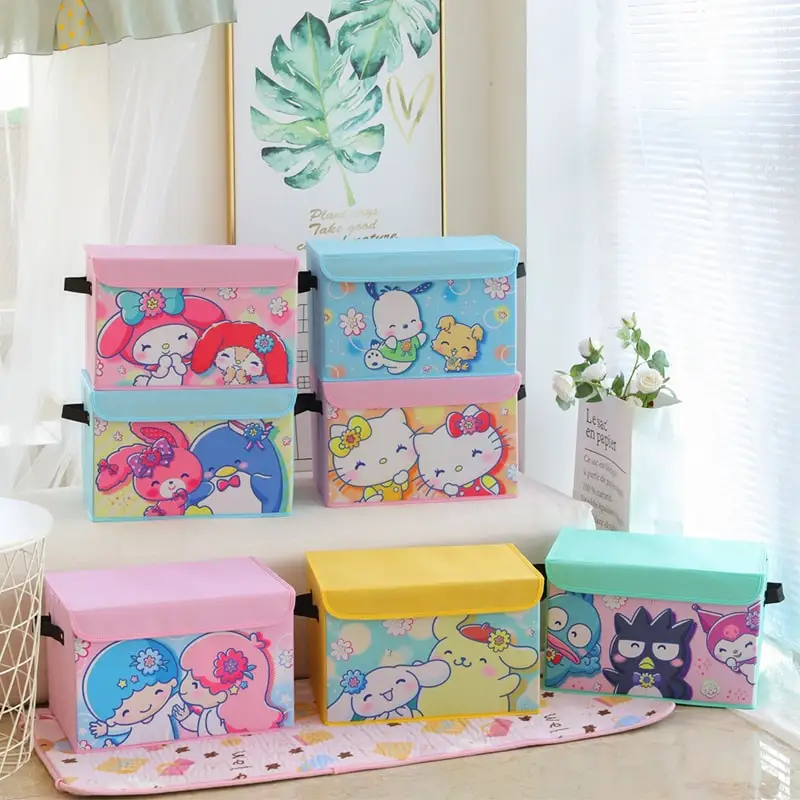 Anime Sanrios Cinnamoroll Hello Kitty My Melody Cute Cosmetic Organizer Cartoon Toy Outdoor Car Clutter Box Gift for Friend