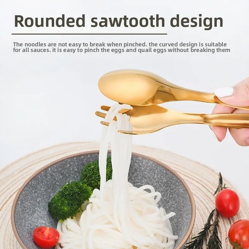 1/2/3PCS 8 Inch Stainless Steel Gold Salad Tongs Non-slip & Easy Grip Smart Locking Clip Handy Utensil for Cooking Serving, Barb