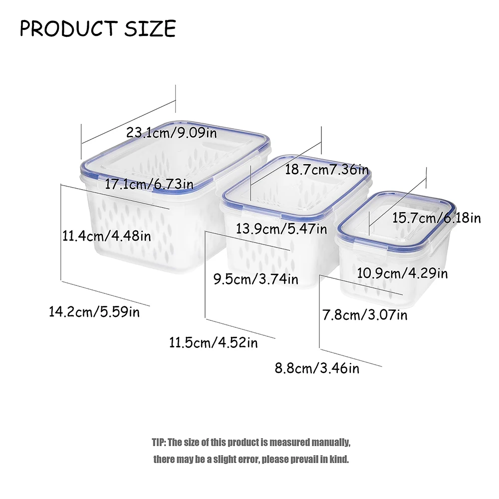 Fruit Storage Containers for Fridge with Removable Colander, Airtight Food Storage Container, Dishwasher Safe Produce Saver image 4