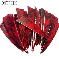 50Pcs New 3Inch Feather Arrows Fletching Shield Cut Natural Turkey Plumes Ink Painting for Archery DIY Accessories