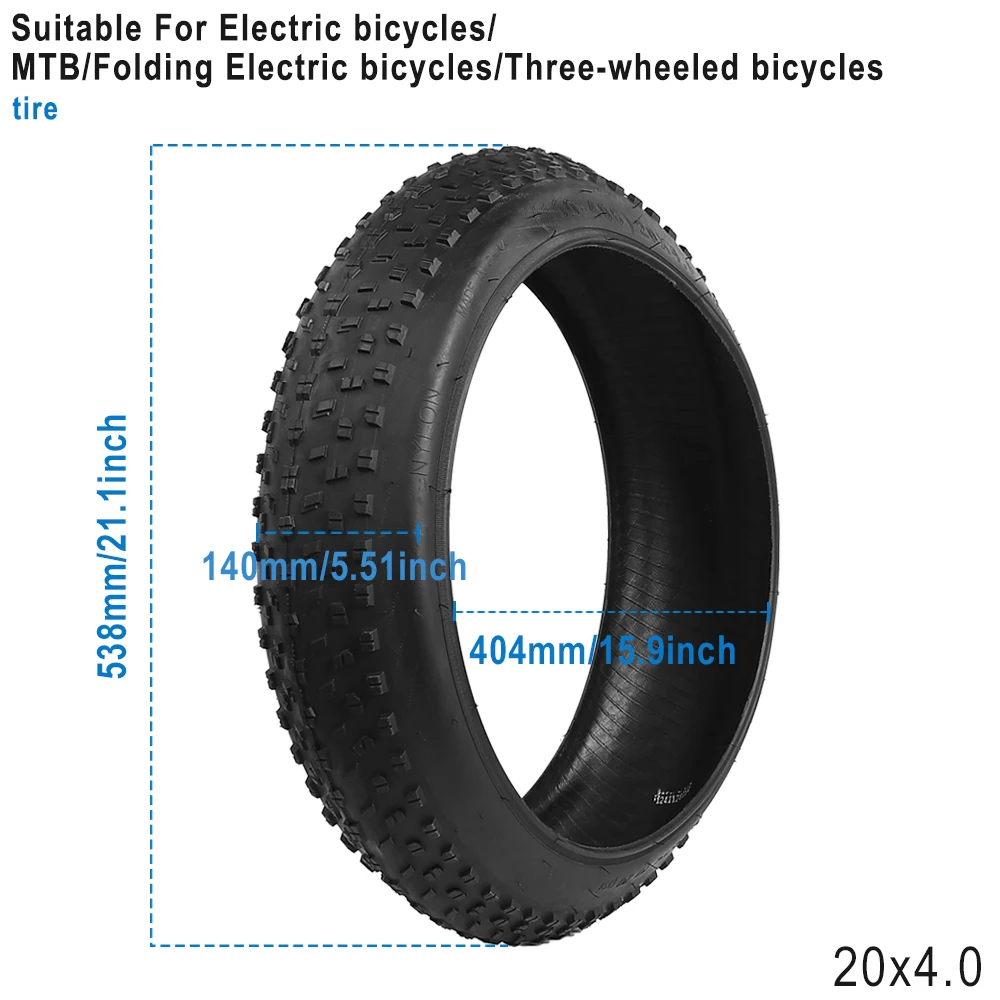 

20 Inch 20*4.0 Fat Tire 20x4.0 Bike Off-road Fat Tire for Snowmobile Beach Electric Bicycle Anti-Slip Durable Cycling Fat Tires