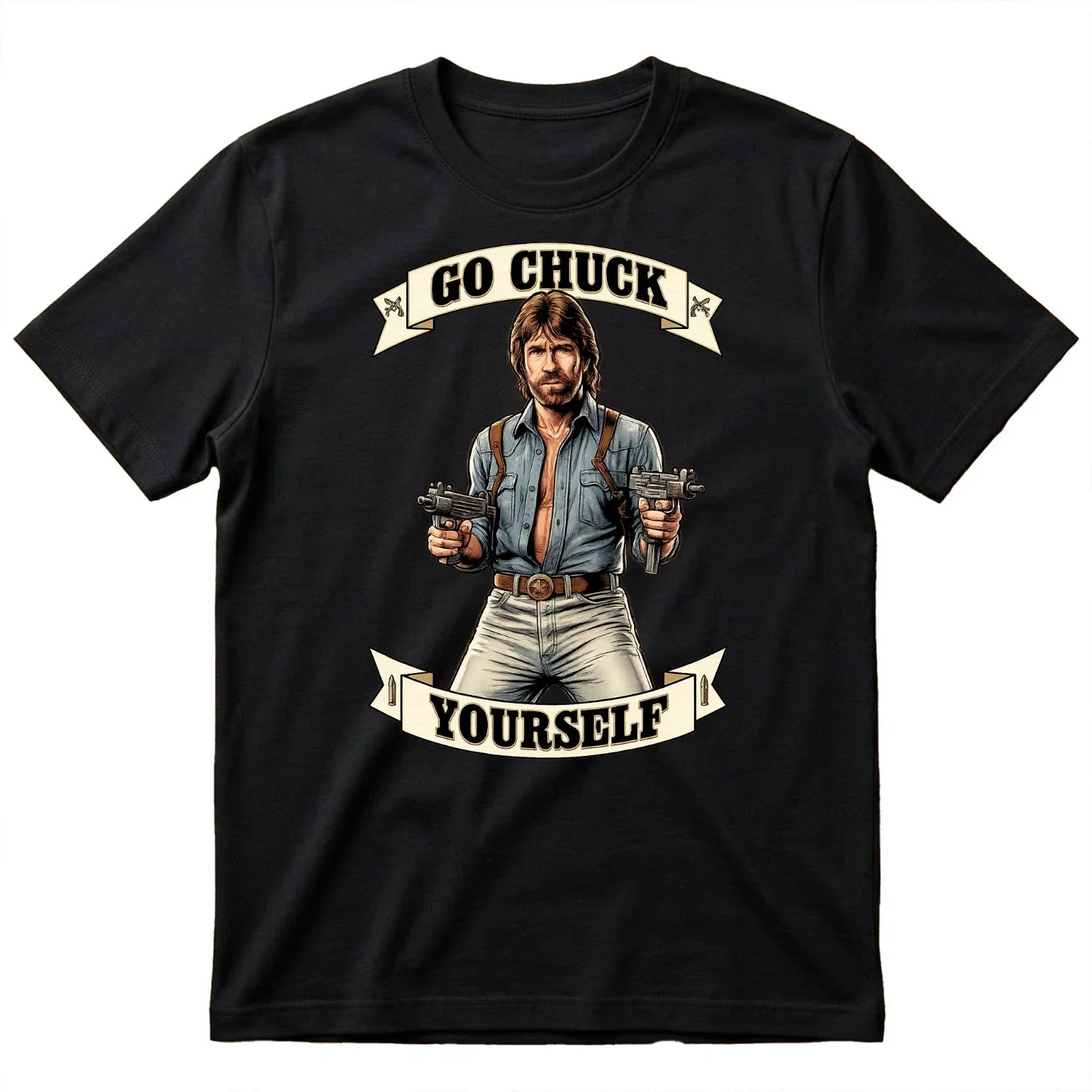 Chuck Norris Retro Vintage T Shirt Classic Action Star Appreciation Tee UK