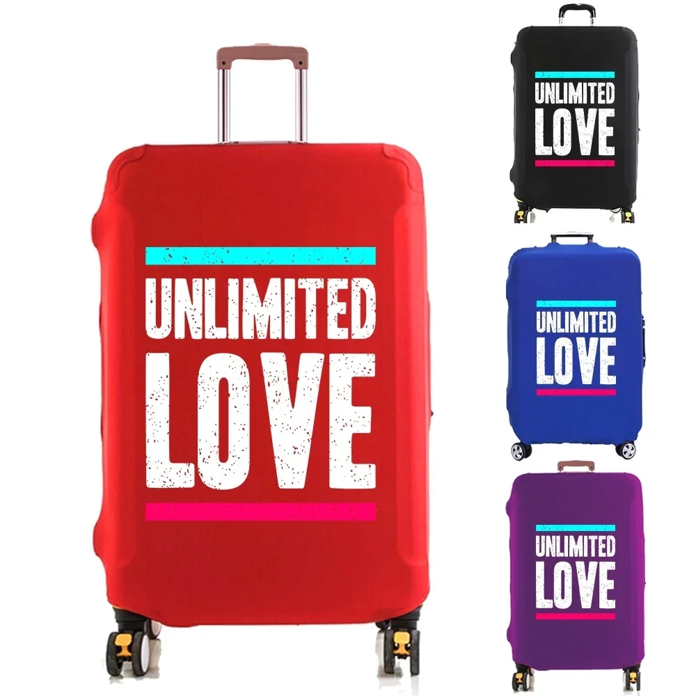 Luggage Cover Suitcase Protector Unlimited Love Letter Thicker Elastic Dust Cover for 18-32 Inch Trolley Case Travel Accessories