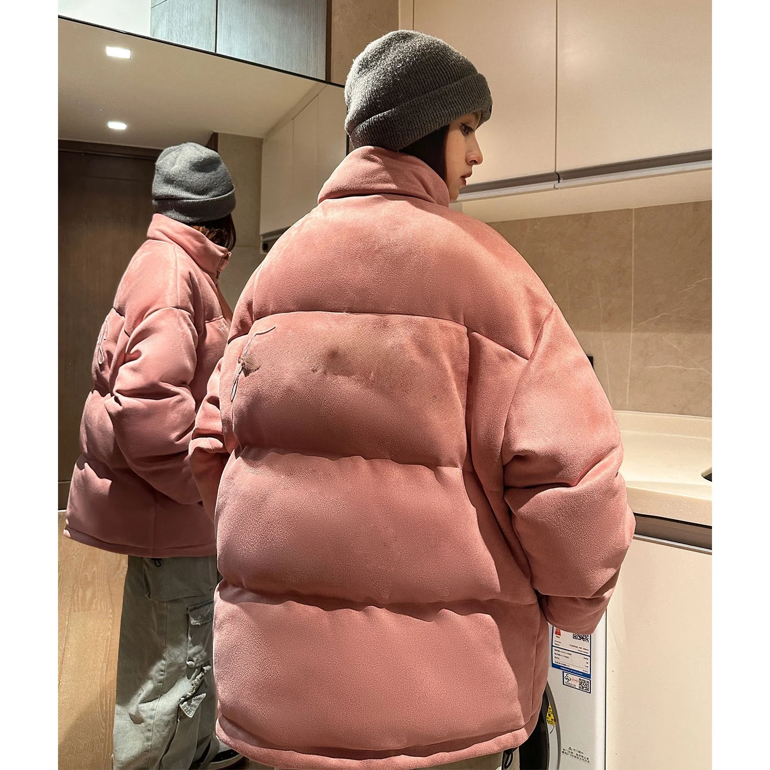 

Мужская замшевая хлопковая куртка-пуховик: теплая зимняя модная одежда, пуховое хлопковое пальто для пар