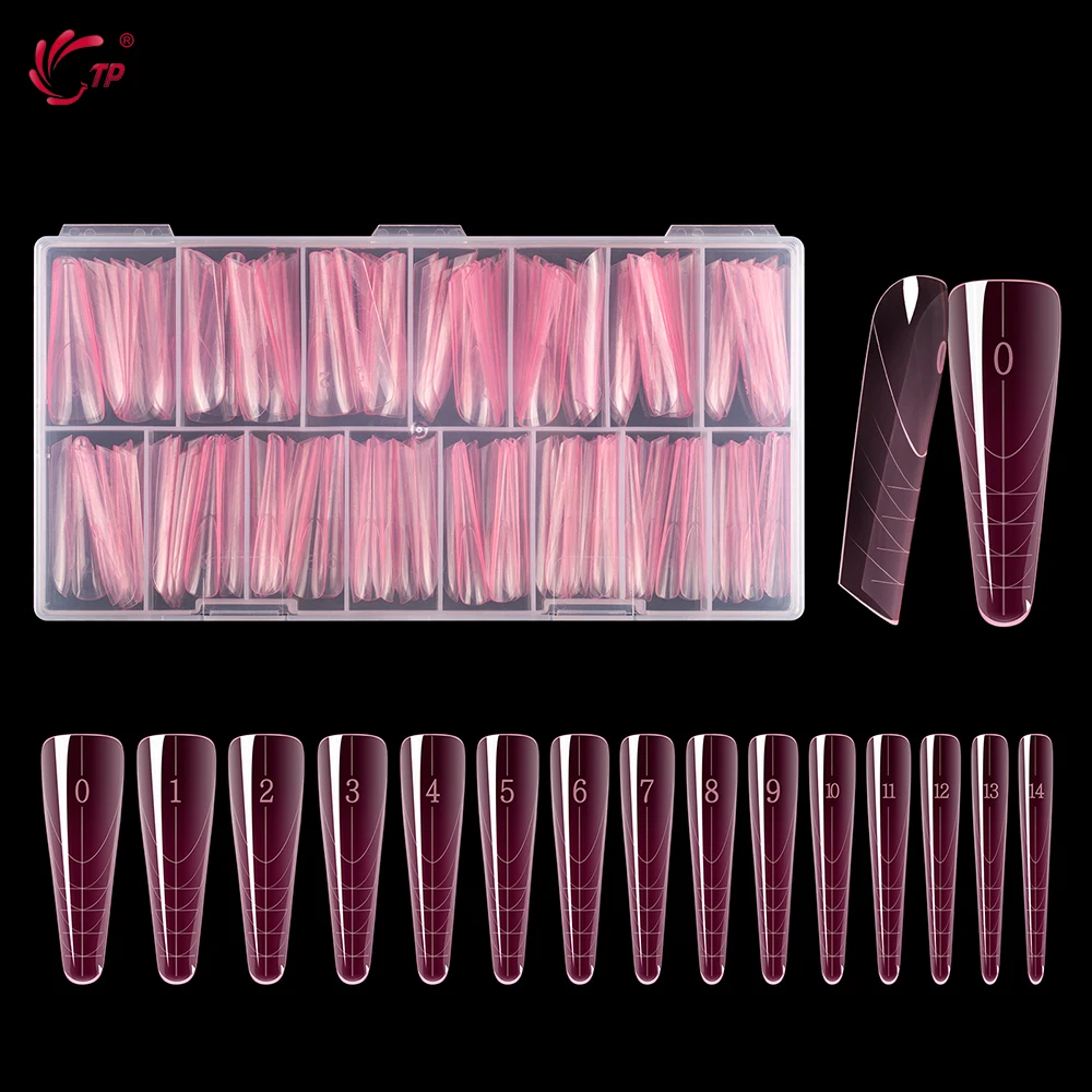 TP 150Pcs/box Top Forms For French Manicure Dual Form with Rim Inside Poly Nail Gel Qiuck Building Mold Nail Extension Form