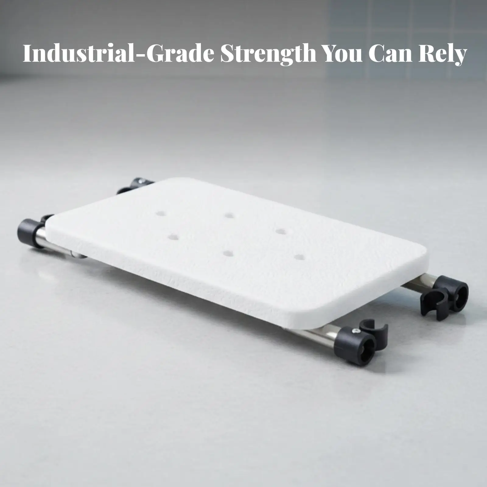 Plastic Steel Bath Seat for Mobility Chair Folding Wheels with Mounting Brackets for Daily Rest Support