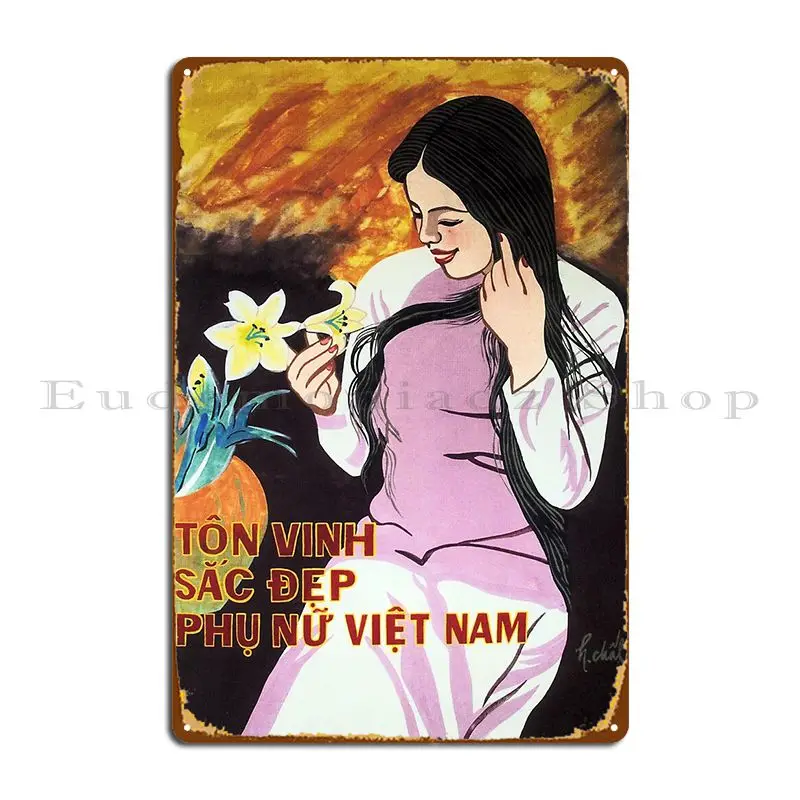 Honor The Beauty Of Vietnamese Women Old Vietnam Metal Sign Plates Create Living Room Decoration Plaques Tin Sign Poster