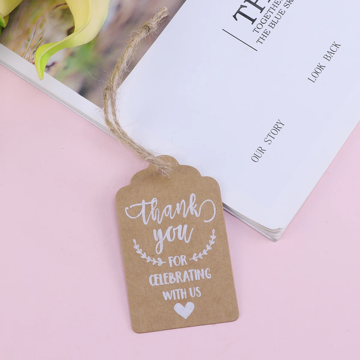 

50 Pcs Paper Hangtag Gift Thank You Beautiful Wedding Party Anniversary Baking Store Leaf Friendly Durable Safe