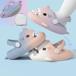 Summer Shark Slippers For Children Cold Slippers Indoor Non-Slip Soft Bottom Comfort Cute Baby Hole Shoes Boys Girls Home Slides