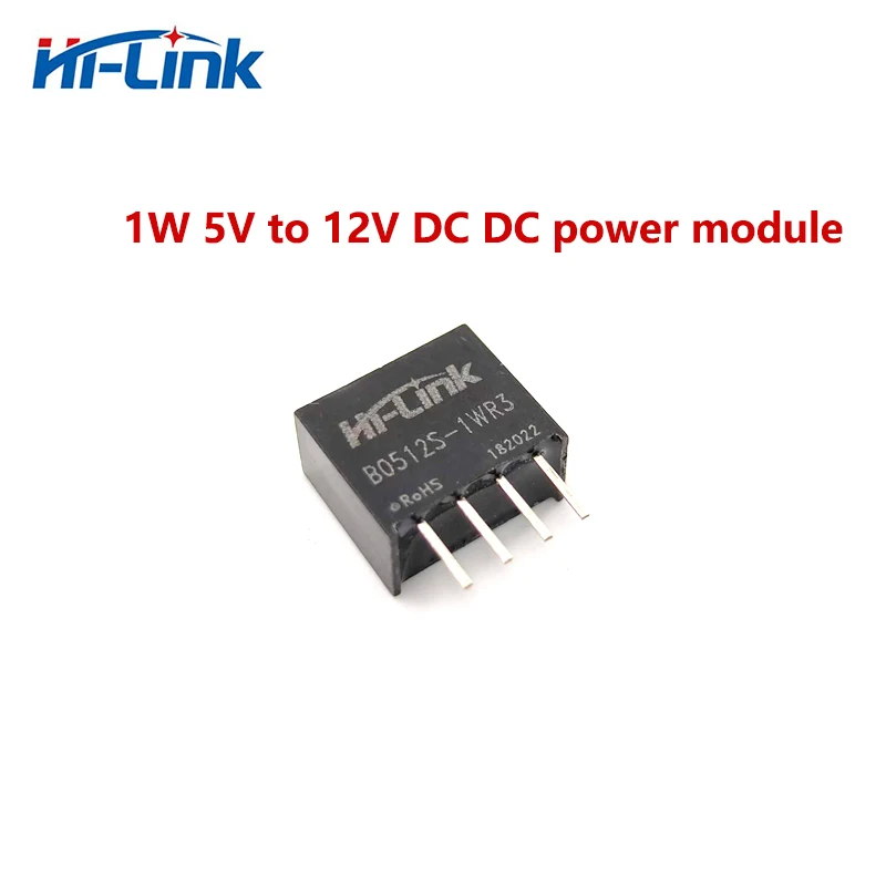 

Free Shipping 50pcs/lot Mini Hi-Link B0512S-1WR3 High Efficiency 1W 5V to 12V 84mA DC DC Power Supply Intelligent Module