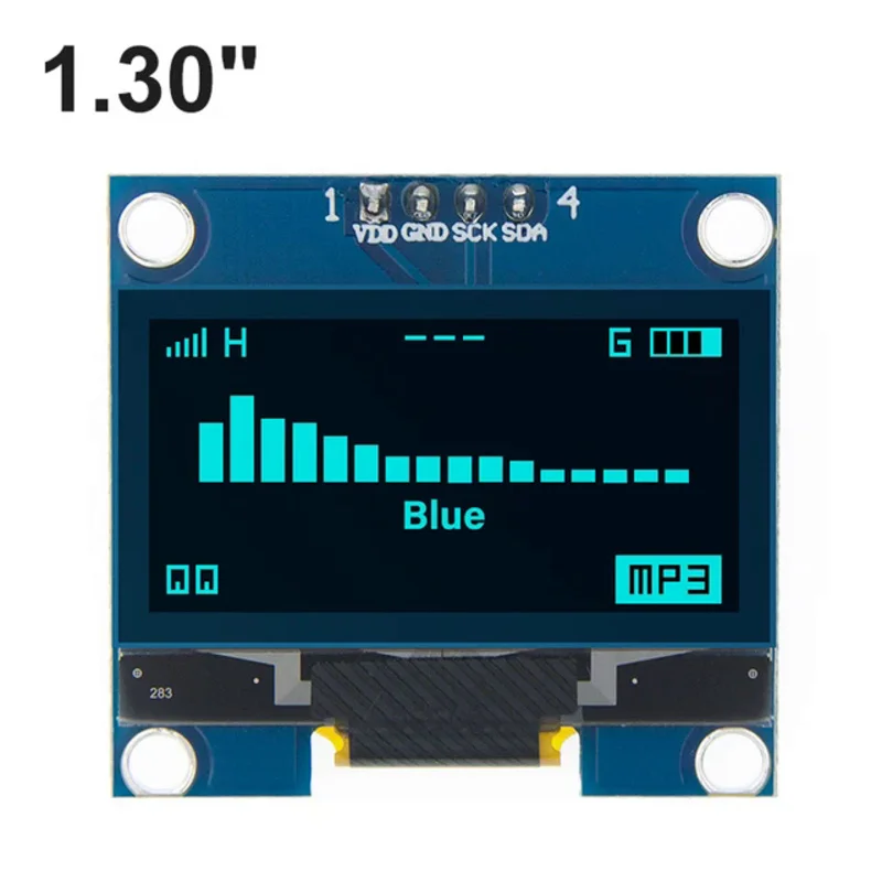 وحدة عرض OLED لاردوينو ، رقاقة محرك الأقراص باللون الأبيض أو الأزرق ، شاشة OLED IIC I2C ، x 64 ، 47 بوصة ، Sh1106