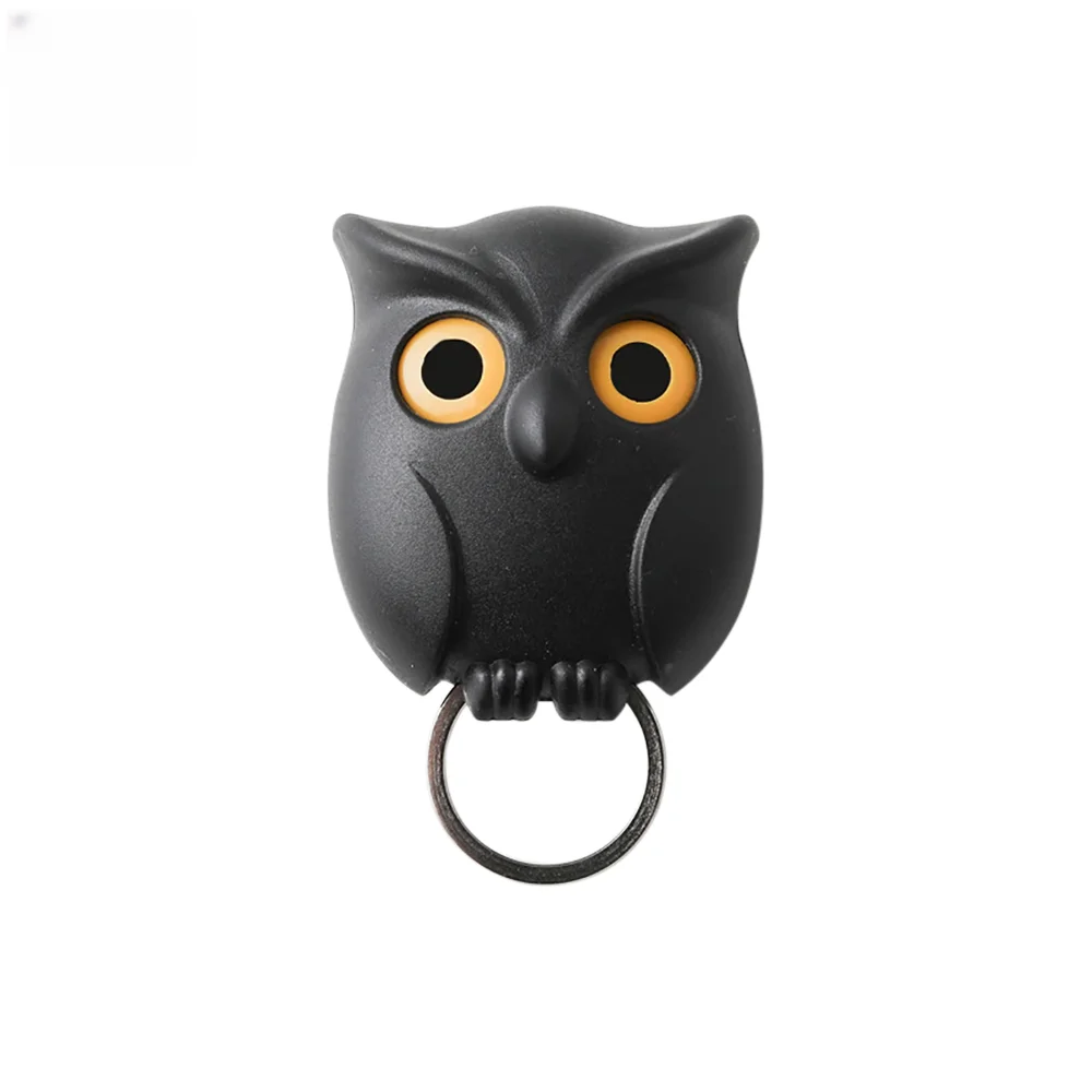 1pcs Scary Night Owl Magnetic Key Hooks Adhesive Hold Keychain Key Hanger Will Open Eyes Wall Decorative Hook For Kitchen Home