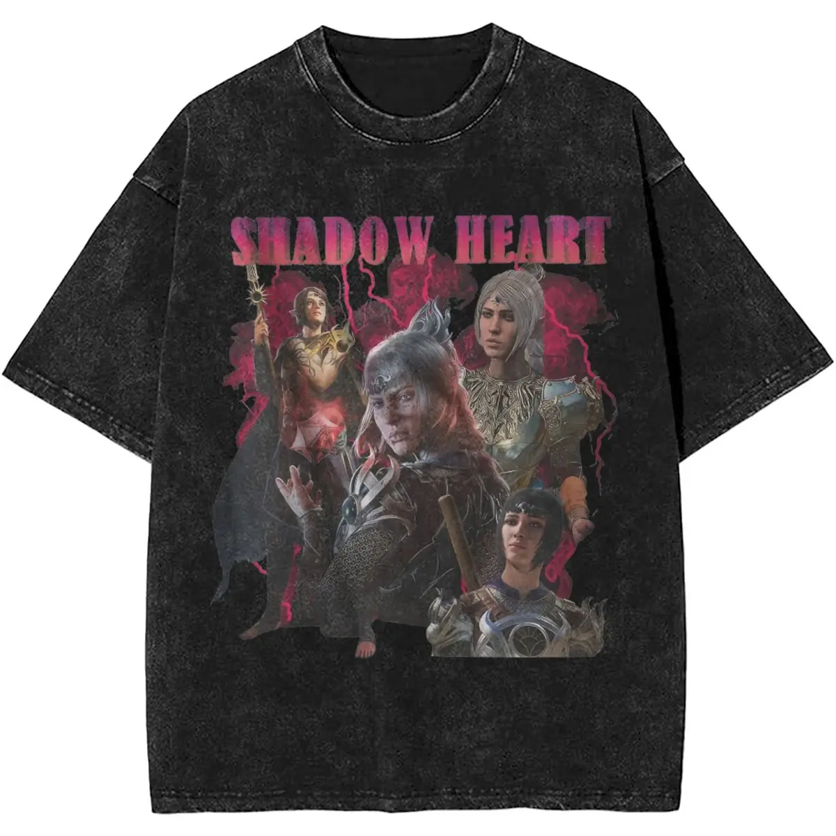 Men's Shadow Heart Baldurs Gate 3 T Shirts Top Tees Beach Y2K Short-Sleeve T-Shirt O Neck Leisure Custom DIY Tee Shirt Wholesale