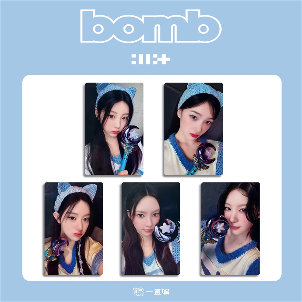 5 pièces/ensemble KPOP ILLIT cartes photo membre bâton lumineux cartes postales en papier MINJU IROHA WONHEE MOKA YUNAH cartes Lomo double face Fans cadeau