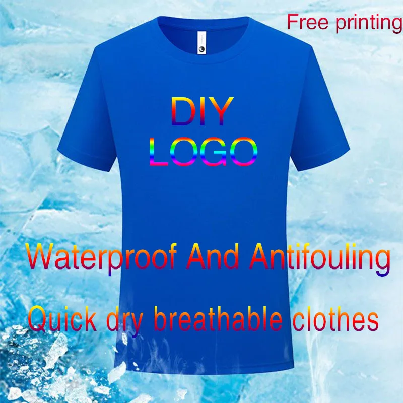 Waterproof Anti-stain T-shirt Sports Short Sleeve Team Construction Work Clothes Advertising Culture Shirt Speed Dry Clothes