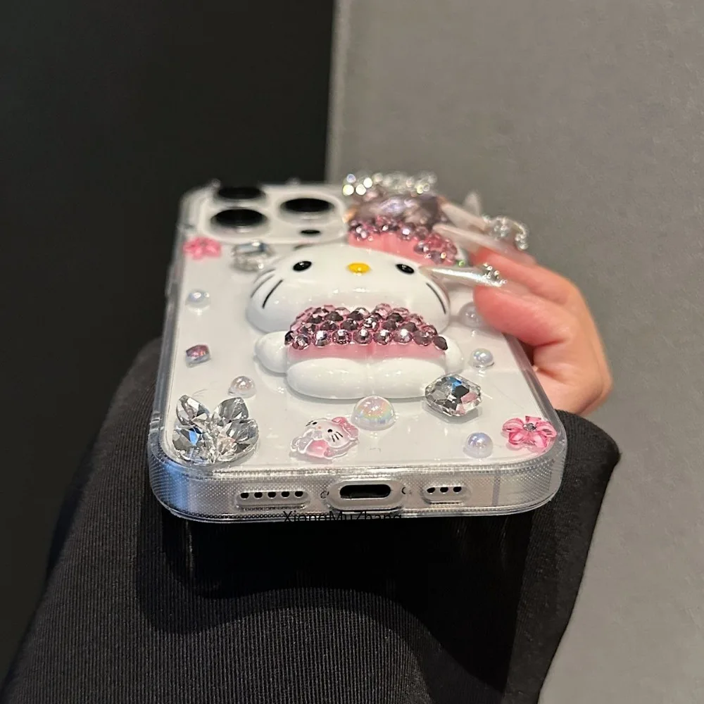 Hello Kitty Herzförmige Strass-Schutzhülle für TCL 60 50 SE 50 LE 50 XL Nxt-Papier für TCL 505 502 501 605 Diamond Cover – Detail 6