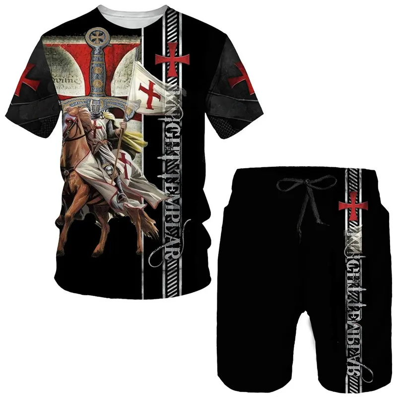 Knights Templar 3D Print TShirts Shorts Sets kids Tracksuits Fashion Oversize Short Sleeve Tshirt Pants Set Child Suits Clothing