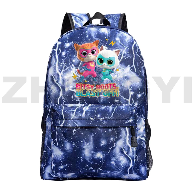 Kawaii SuperKitties o dużej pojemności kobieca torba na ramię chłopców dziewczyny mody Anime plecak z kotem SuperKitties Cartoon mess Bookbag