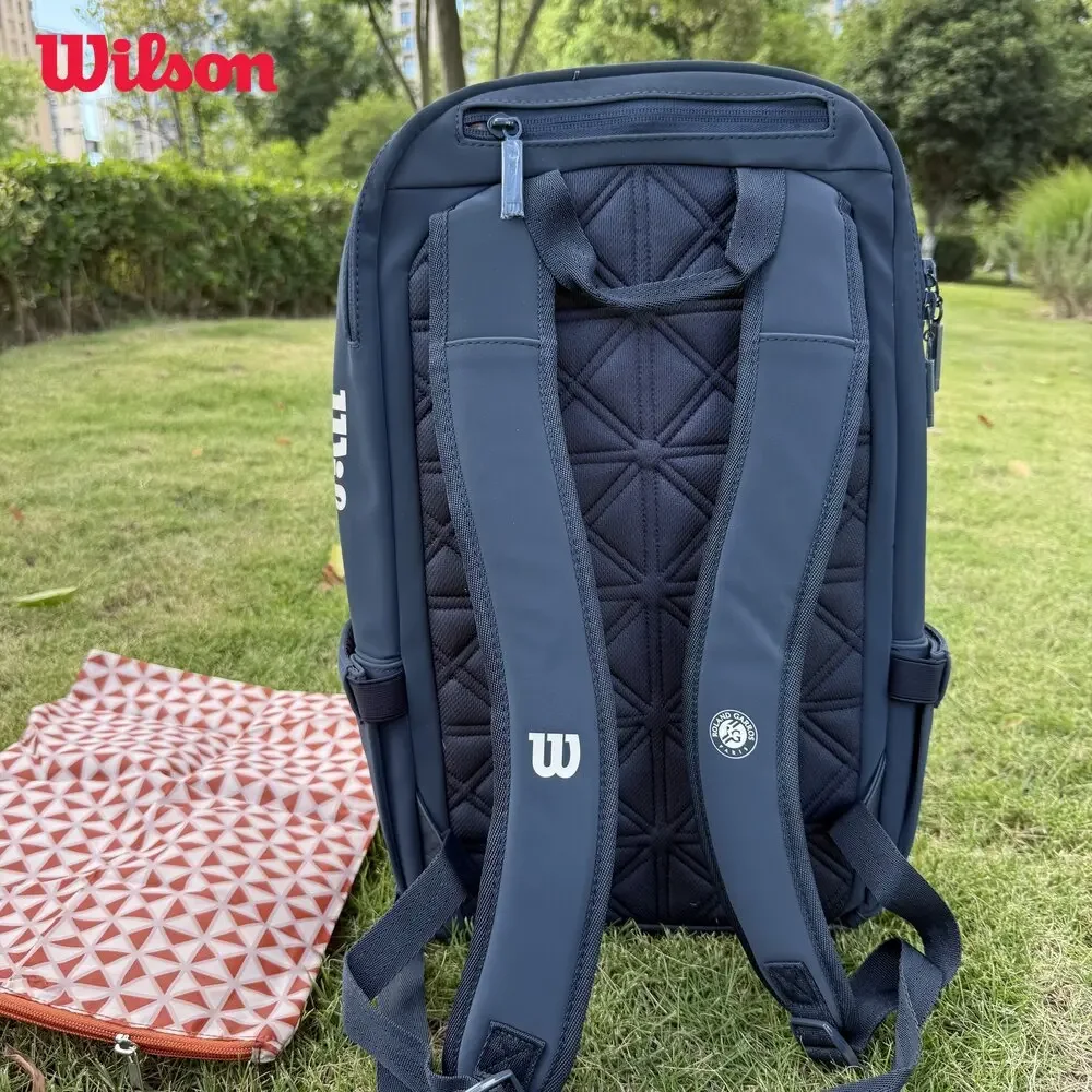 Wilson Large Capacity Sports Tennis Racquet Bag Roland Garros 2025 Super Tour Session Soiree Backpack with Shoe Compartment
