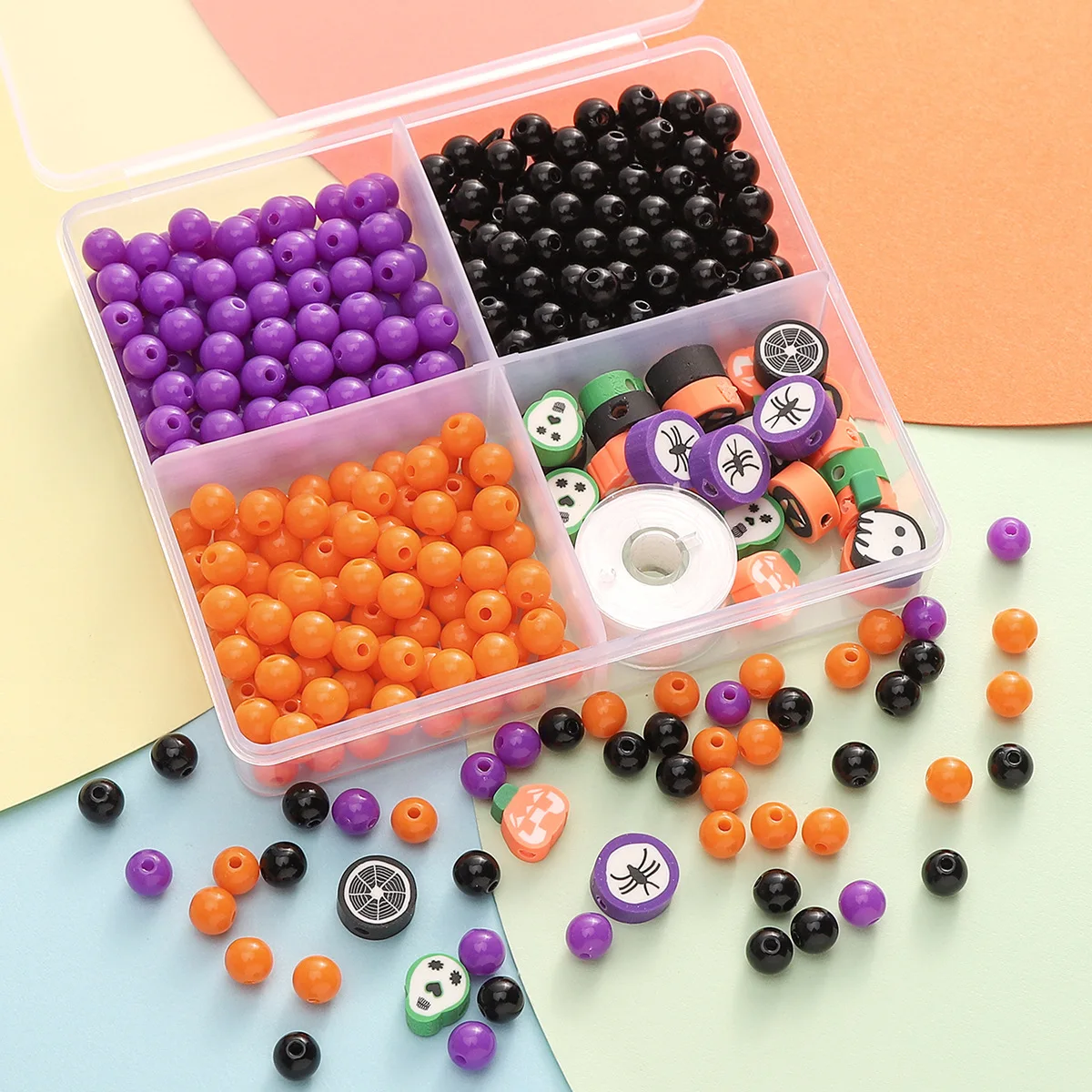

4-panel box Letter bead/acrylic bead/crystal bead set Halloween/Christmas Set Hand string necklace DIY jewelry accessories