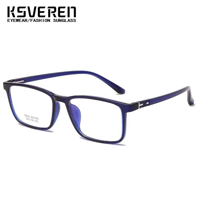 KSVEREN Men TR90 Anti Blue Light Square Reading Glasses Vintage Lightweight Glasses Presbyopic Eyeglasses Customizable Diopter