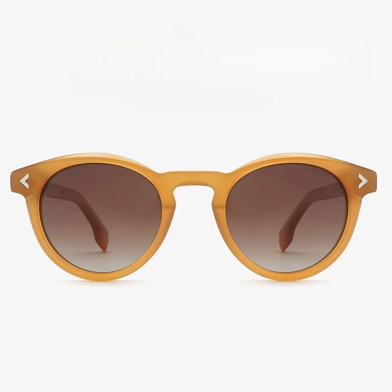 

Japanese-style Fashionable Rice-nail Artistic Retro Round-framed Sunglasses, Trendy Heavy Metal Sheet Sunglasses