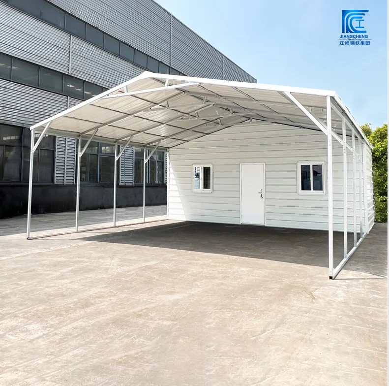 Heavy Duty Prefabricated Steel Structure Garage Durable Portable Outdoor Storage Tool Shed For Garden And Warehouse